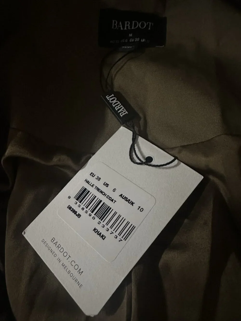 Bardot Halle Trench Coat in Khaki